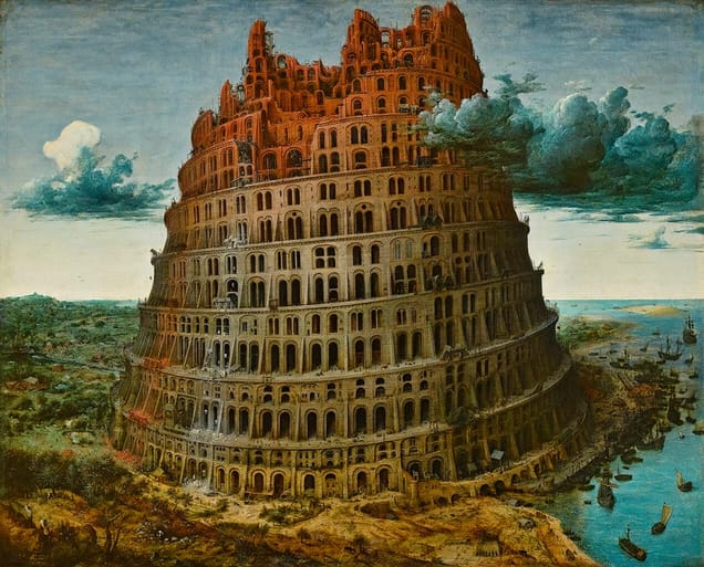 Bruegels Rotterdamer Version des Turmbaus zu Babel, etwa 1563–1565.